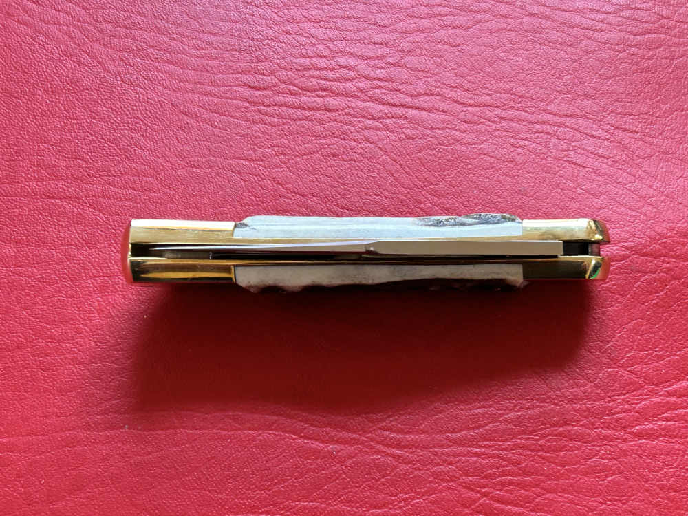 Vintage Indiana Maniago Italy Stag Lockback Pocket Knife NOS -img-6