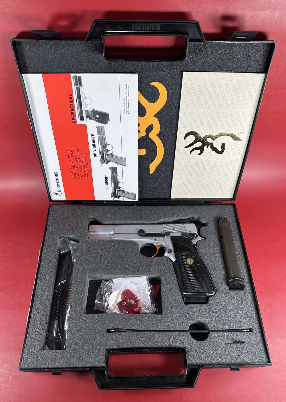 1996 Browning Hi power, Silver Chrome, Gold Trigger, Adj Sights, 9mm 2-13rd-img-0