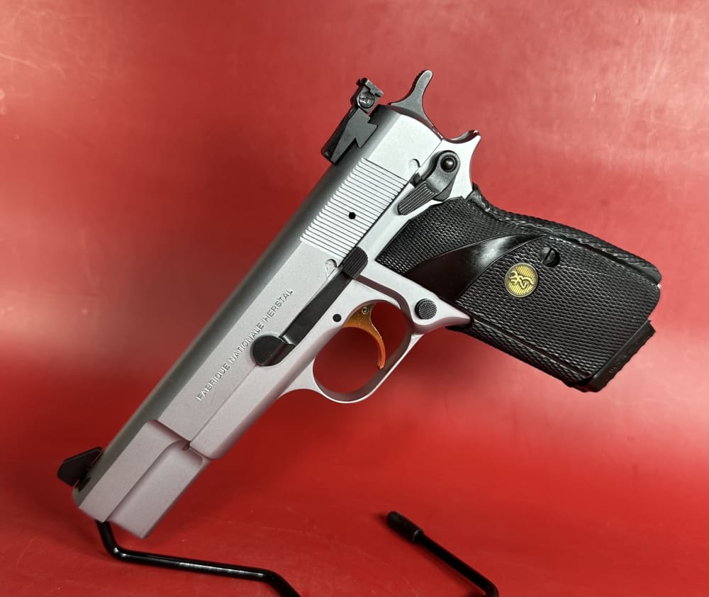 1996 Browning Hi power, Silver Chrome, Gold Trigger, Adj Sights, 9mm 2-13rd-img-1