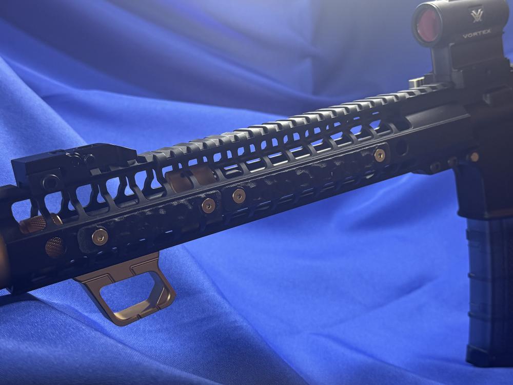Custom AR-15 Pistol 12.5" 5.56 NATO Black & Gold | Vortex Red Dot Included -img-9