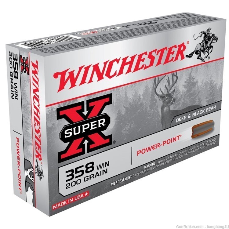 Winchester 358 Win. 200 gr. Power Point 20 rds. Ready to ship!-img-1