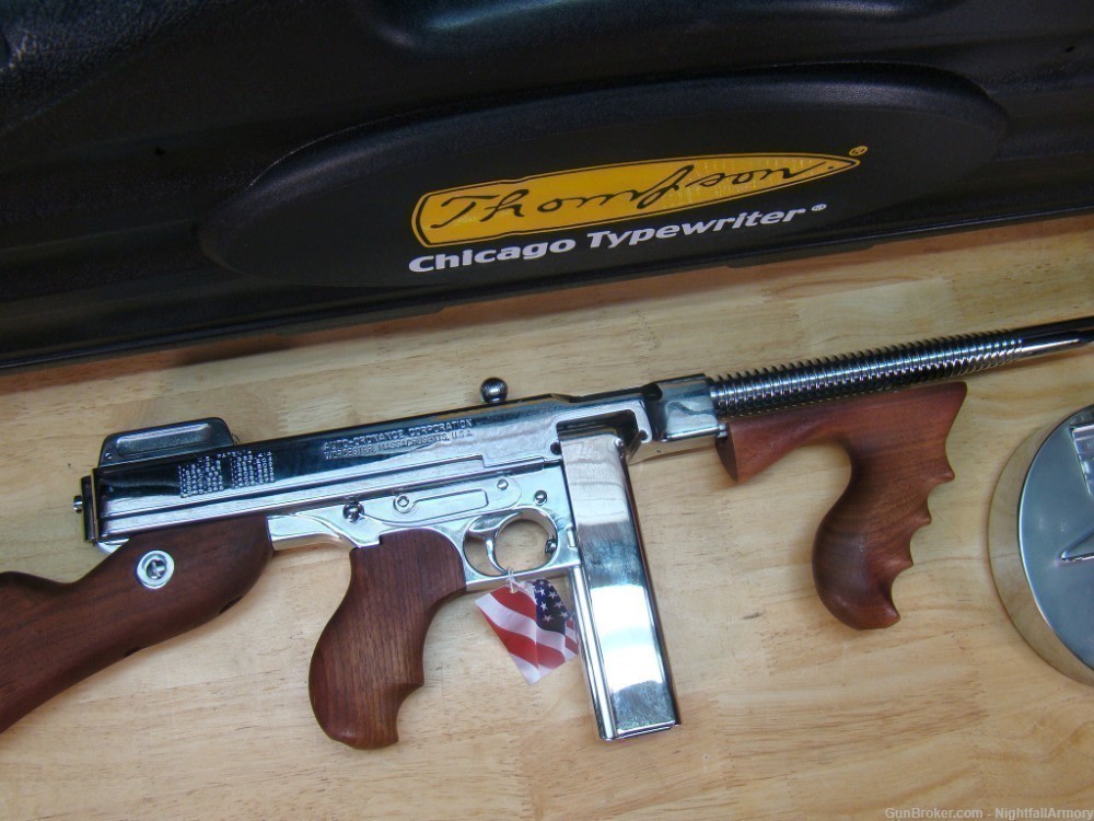 Thompson 1927A1 .45ACP Deluxe Tommy Gun 45 T150DCR 50rd drum 16.5" Chrome !-img-29