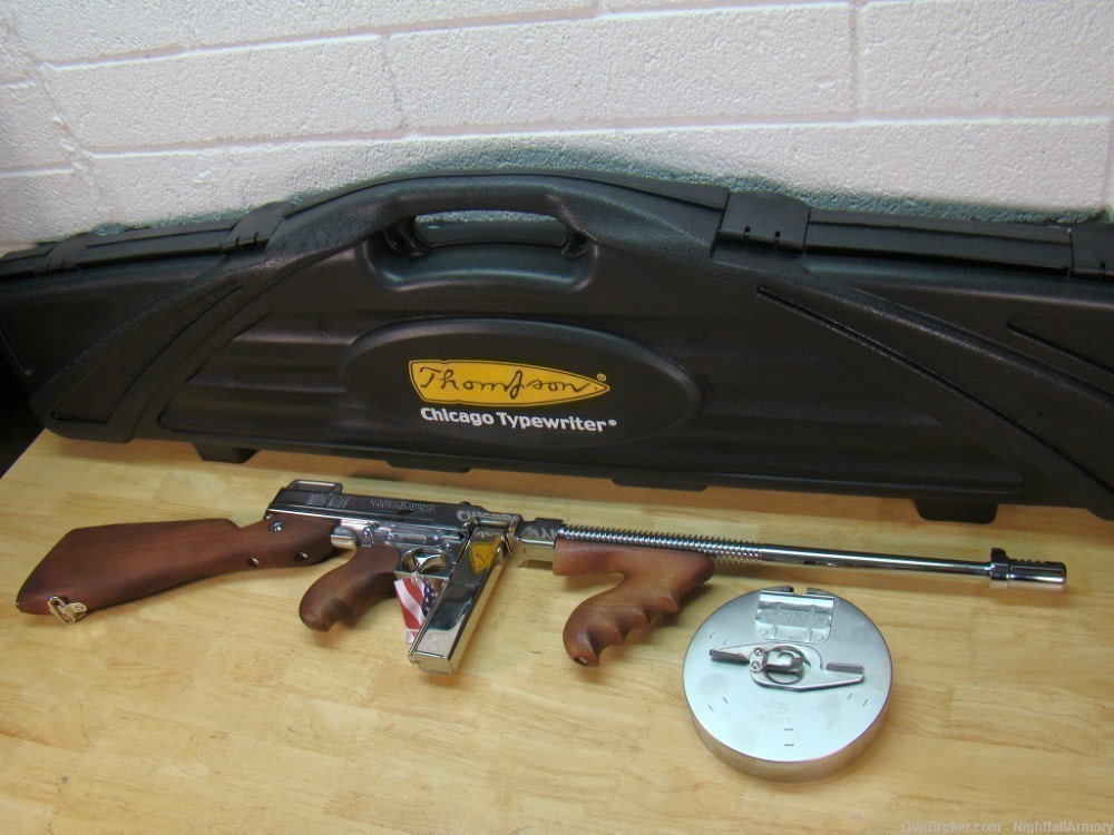 Thompson 1927A1 .45ACP Deluxe Tommy Gun 45 T150DCR 50rd drum 16.5" Chrome !-img-28