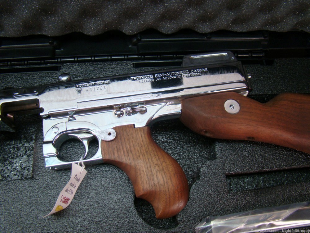 Thompson 1927A1 .45ACP Deluxe Tommy Gun 45 T150DCR 50rd drum 16.5" Chrome !-img-17