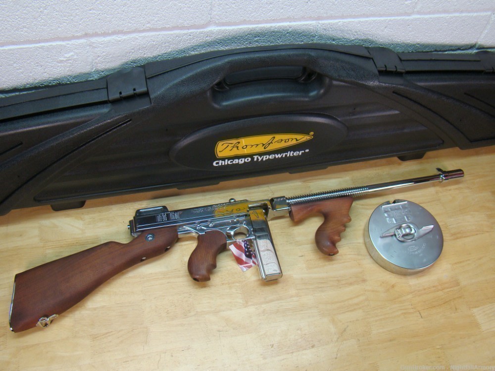 Thompson 1927A1 .45ACP Deluxe Tommy Gun 45 T150DCR 50rd drum 16.5" Chrome !-img-27