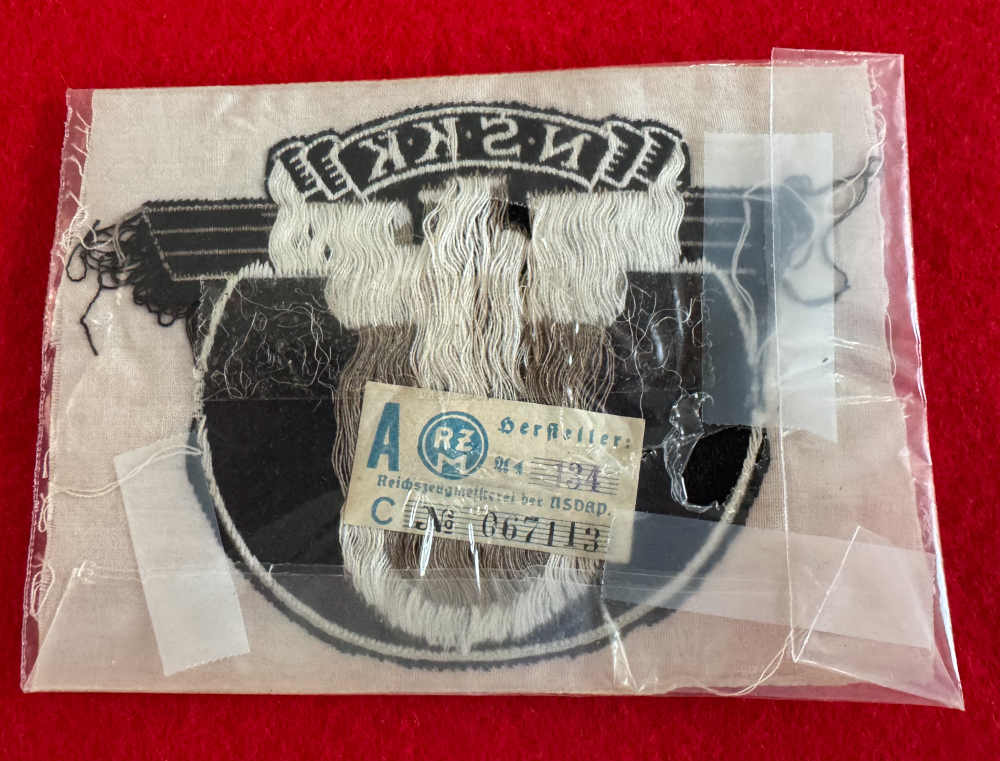 Mint Unissued Original WW2 German NSKK Sports Shirt Emblem w/ RZM Tag -img-2