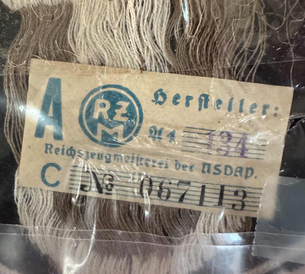 Mint Unissued Original WW2 German NSKK Sports Shirt Emblem w/ RZM Tag -img-3