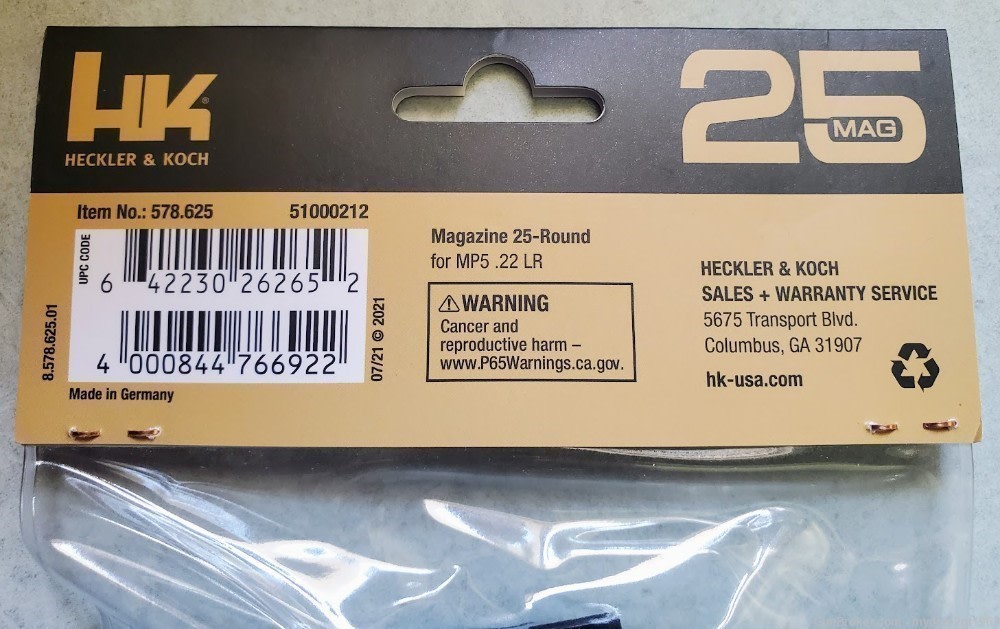 NEW H&K(HK), Walther, Umarex MP5 .22 LR Rimfire 25 Round Magazine-img-2