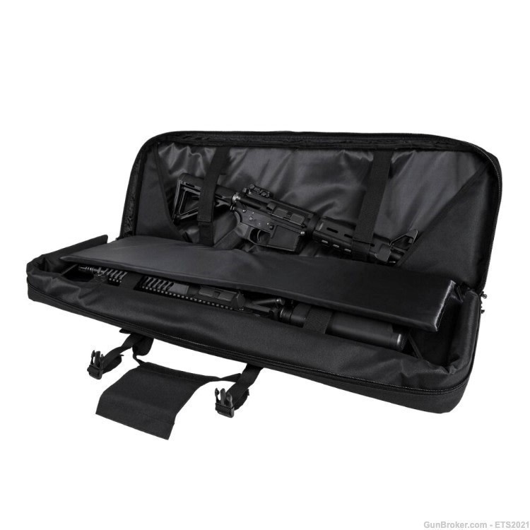 42 Inch Tactical Double Rifle Case Padded Rifle Range Gun Case(Green)-img-1