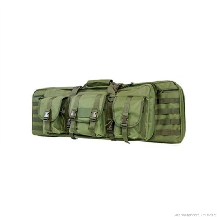 42 Inch Tactical Double Rifle Case Padded Rifle Range Gun Case(Green)-img-0