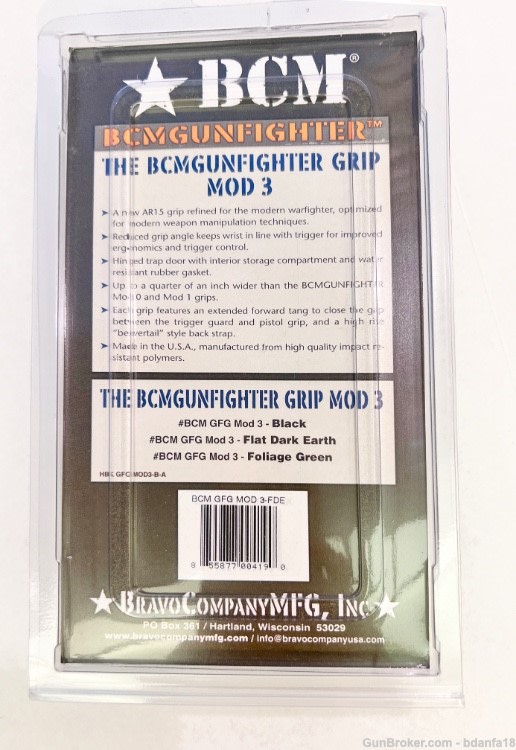Bravo Company BCM Grip Mod 3 - Flat Dark Earth – In original package-img-2