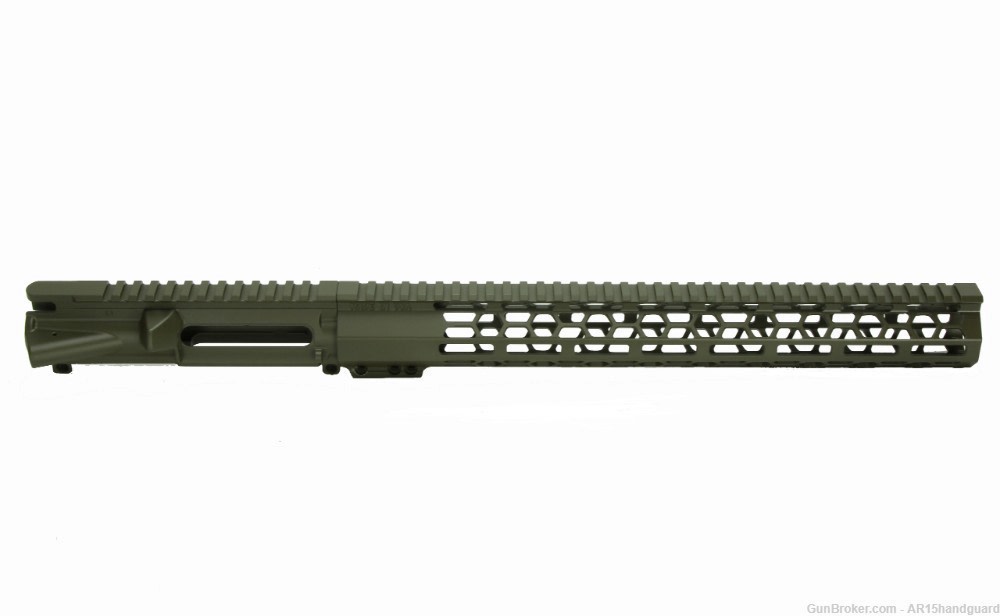 AR15 Stripped upper | Cerakote OD Green | 15" MLOK Handguard (MADE IN USA)-img-0