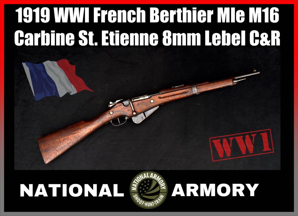 1919 St. Etienne Mle M16 Berthier Carbine 8mm Lebel C&R French WWI -img-0