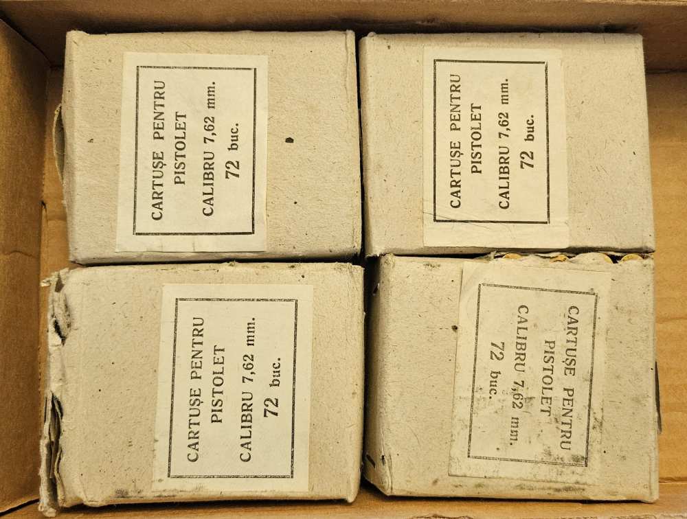 288 ROUNDS ROMANIAN MILITARY 7.62x25 TOKAREV AMMO 86 GRAIN FMJ BRASS -img-0