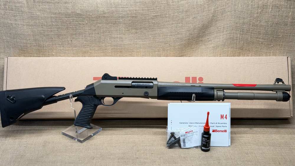 Benelli M4 Tactical 12ga FDE 18.5" 11788 922R DONE 7+1 5 Pos Stock LAYAWAY-img-0