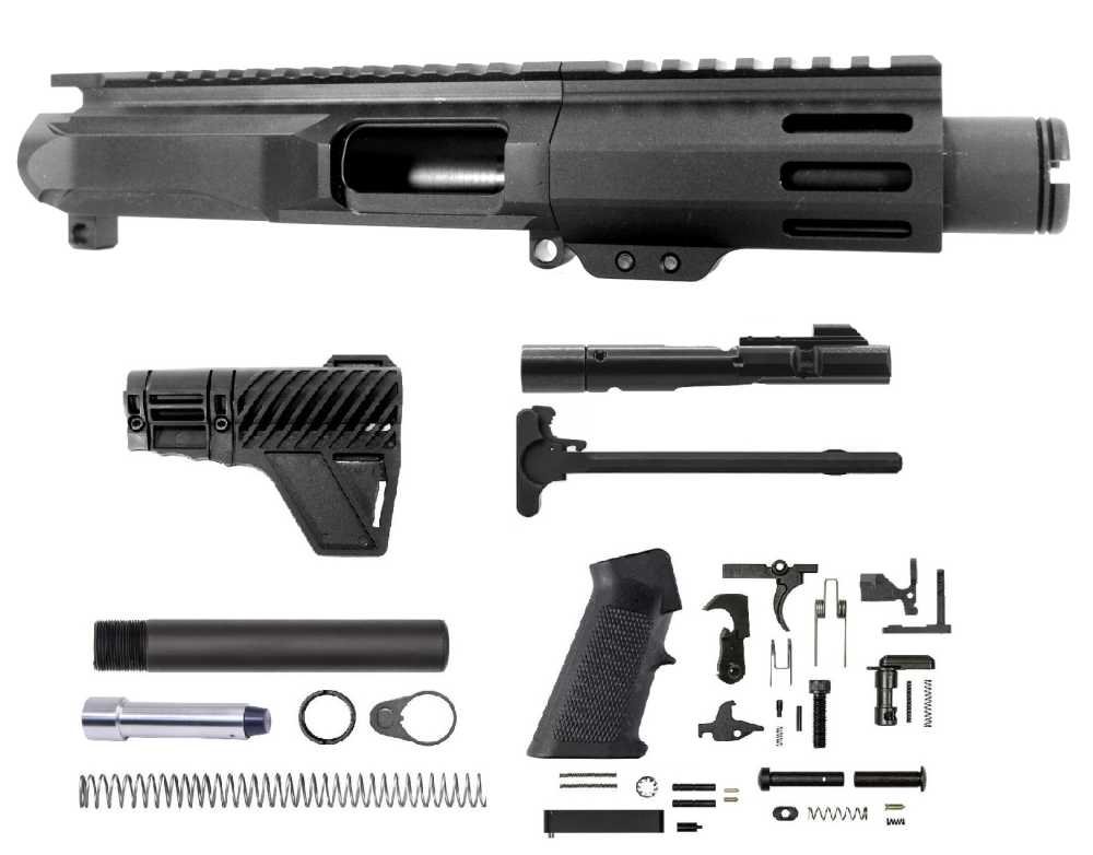 PRO2A TACTICAL 3 inch 9mm AR-15 Pistol Caliber Upper w/Can Complete Kit-img-0