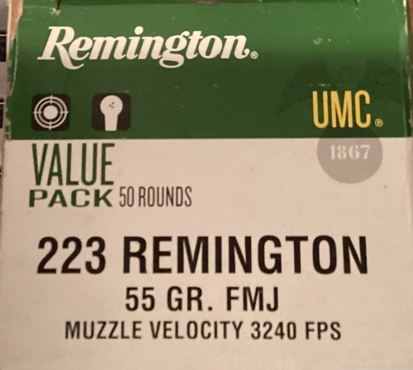223 rem Remington 55 grain FMJ 50 rounds Free Shipping -img-0