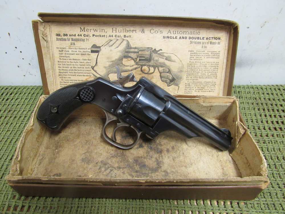 Merwin, Hulbert & Co. .32 Caliber Blued Folding Hammer Pocket Revolver Box-img-0