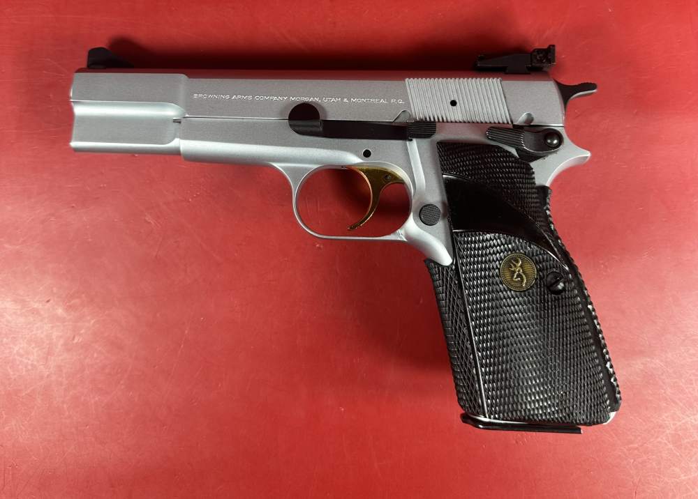1995 Browning Hi power, Silver Chrome, Gold Trigger, Adj Sights, 9mm 2-13rd-img-10