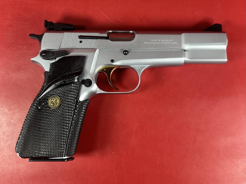 1995 Browning Hi power, Silver Chrome, Gold Trigger, Adj Sights, 9mm 2-13rd-img-11