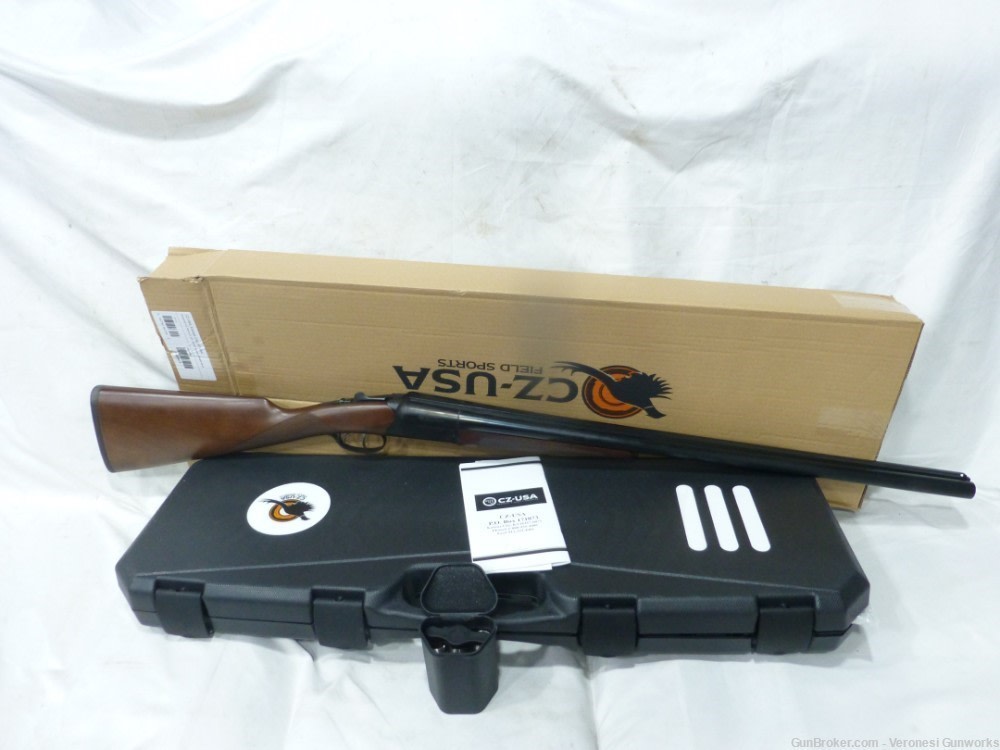 NIB CZ Bobwhite 12 GA Side by Side 28" Double Trigger Straight Stock 06390-img-0