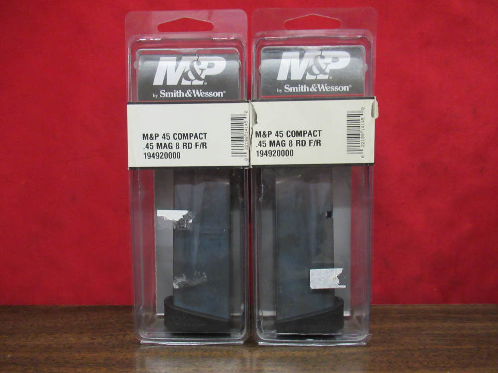 2 Factory Smith & Wesson M&P45 Compact 8rd Magazines Mags Clips-img-0