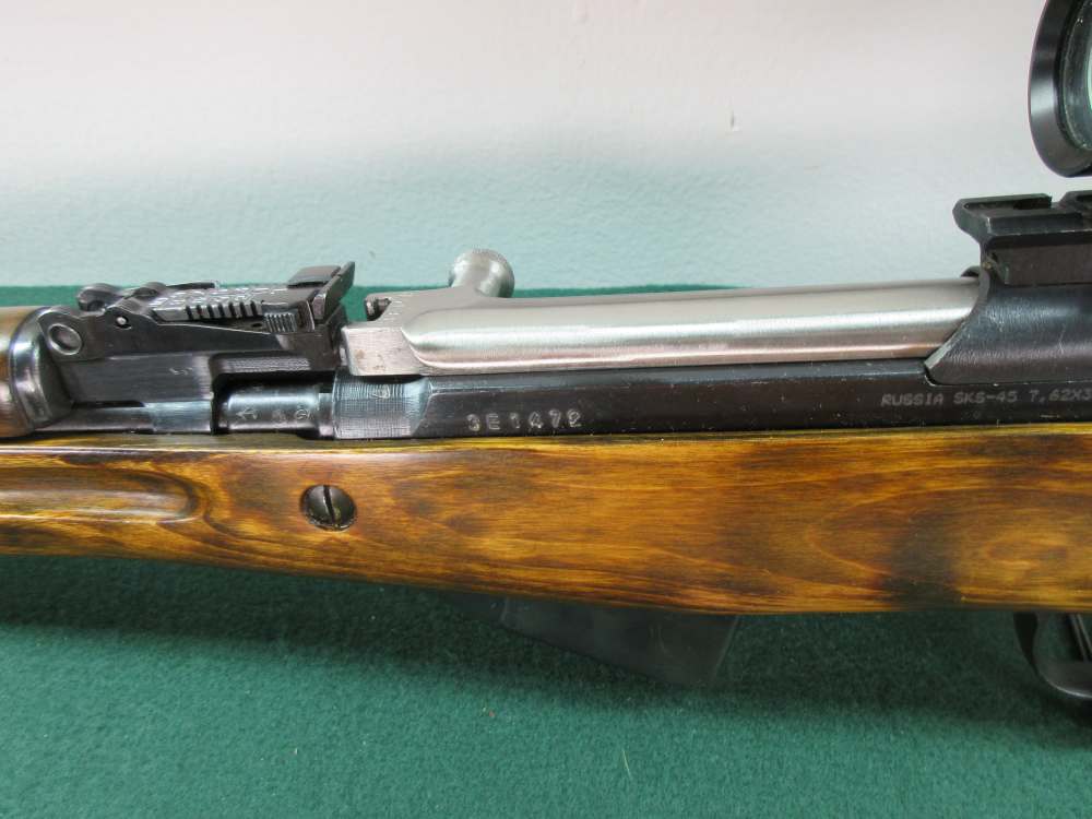 Russian SKS rifle 7.62x39 20" brl Matching numbers Red/Green dot sight-img-8