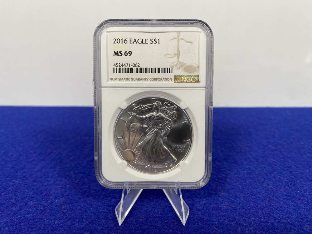 2016 Silver Eagle GRADED NGC MS69 *1 Troy Ounce .999 FINE SILVER*-img-0