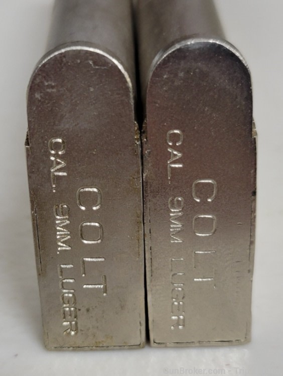 Colt 1911 9mm 9rd factory nickel magazines lot of 2-img-4