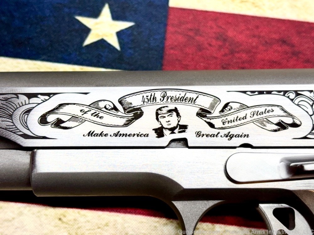 Dan Wesson 10mm Custom 1911 President Trump American Themed 1 of a kind. -img-10