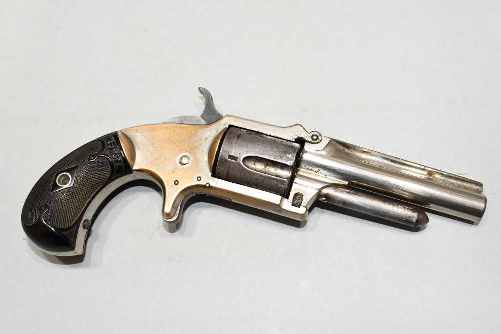 Antique Marlin No 32 Standard 1875 2nd Type Tip Up 32 RF Long Revolver -img-0