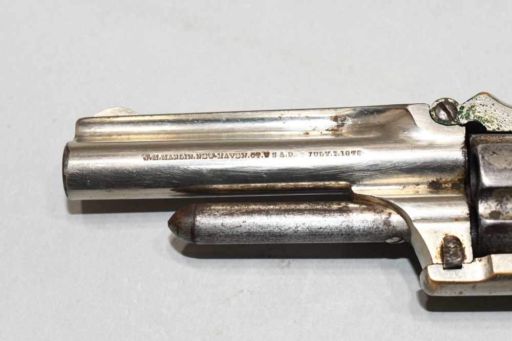 Antique Marlin No 32 Standard 1875 2nd Type Tip Up 32 RF Long Revolver -img-8