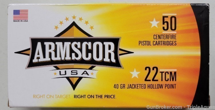 Armscor 22TCM 40gr jacketed hollow point lot of 100rds -img-1
