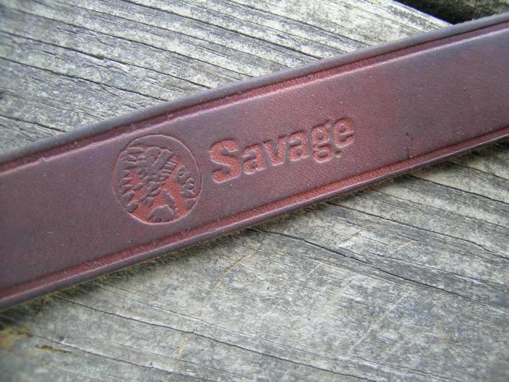 Original Savage Arms Leather 1" Rifle Sling W/Q-D Swivels-img-1