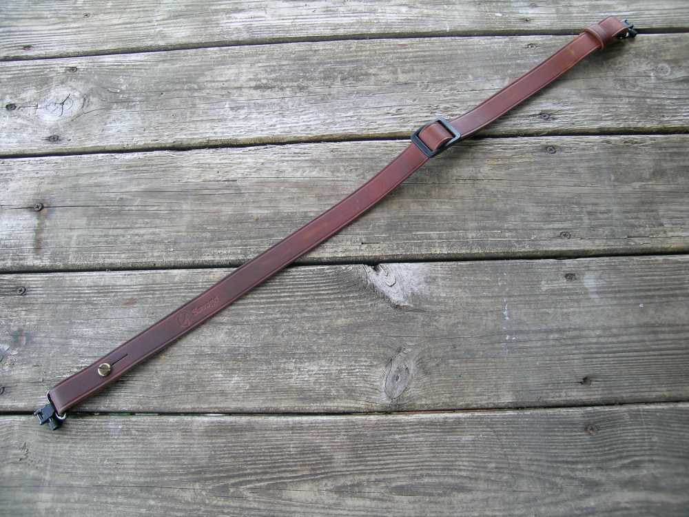 Original Savage Arms Leather 1" Rifle Sling W/Q-D Swivels-img-0