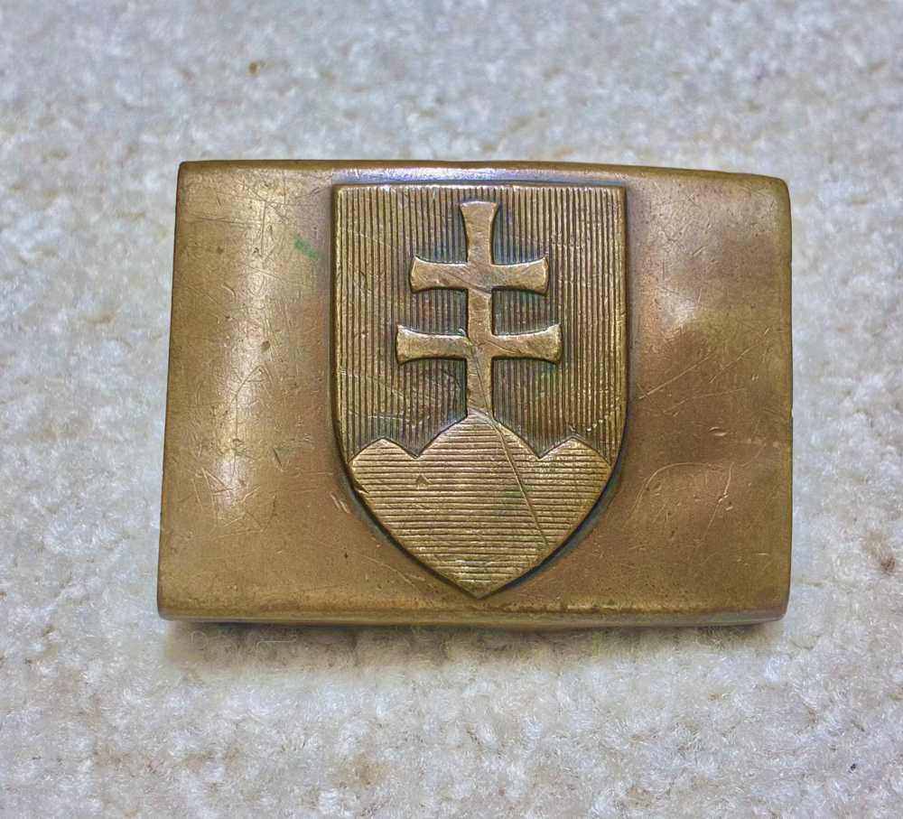 WWII SLOVAK BELT BUCKLE (German type) BRASS, Excellent. -img-0