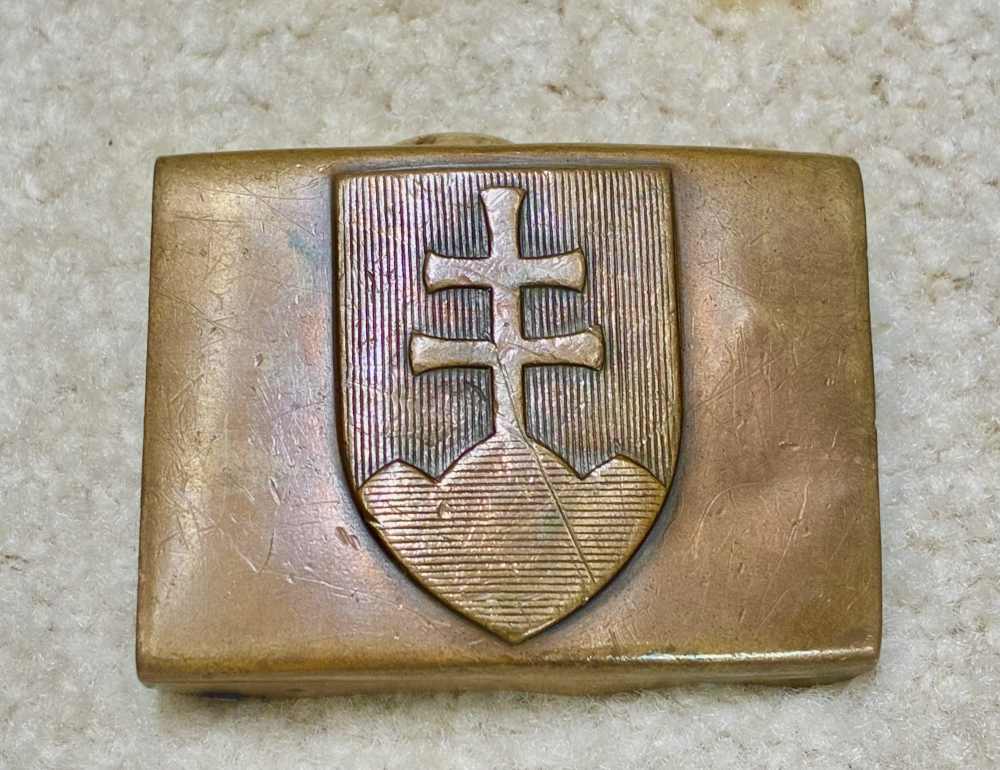 WWII SLOVAK BELT BUCKLE (German type) BRASS, Excellent. -img-8