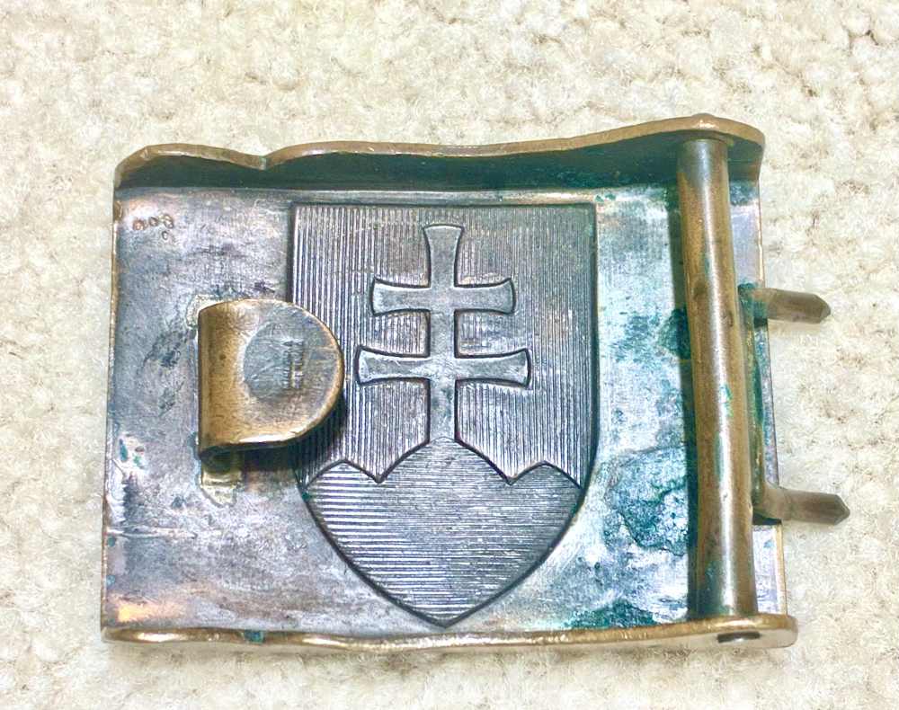 WWII SLOVAK BELT BUCKLE (German type) BRASS, Excellent. -img-3