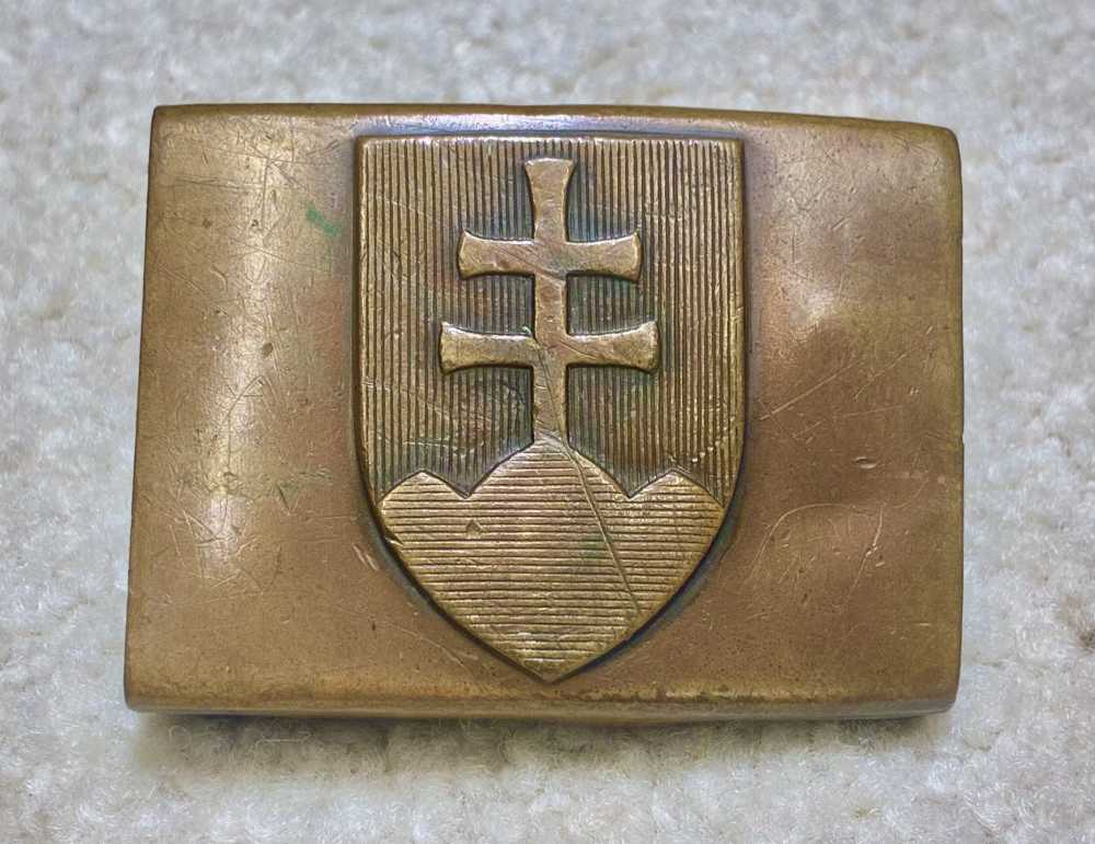 WWII SLOVAK BELT BUCKLE (German type) BRASS, Excellent. -img-5