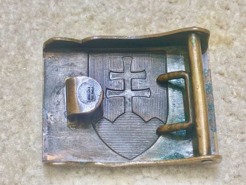 WWII SLOVAK BELT BUCKLE (German type) BRASS, Excellent. -img-7