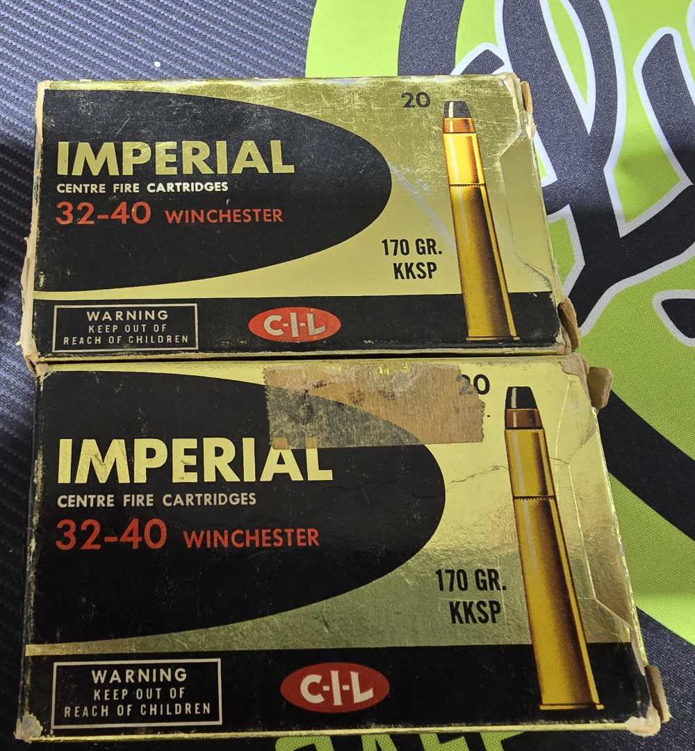Vintage Imperial 32-40 ammo-170 gr.KKSP brass cased 2 full box-img-0