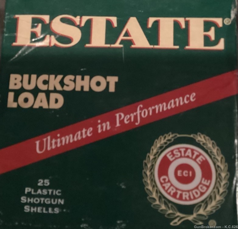 12 g. Estate Buck Shot 25 round box Free Shipping -img-0