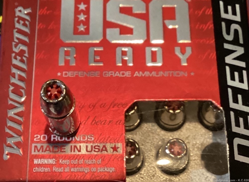 9mm Luger Winchester Defense 124 gr. Hex-Vent 20 rounds Free Shipping -img-0