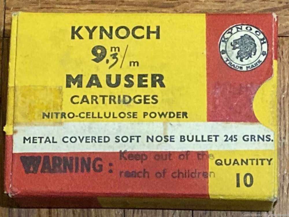 9.3mm Mauser 9.3x57mm 245gr Metal Covered Soft Nose Rifle Ammo 10 rd KYNOCH-img-0