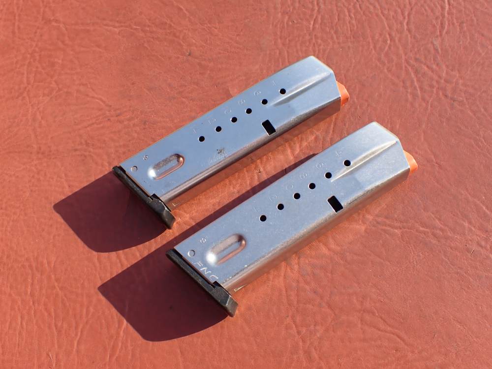 (2 TOTAL) SMITH & WESSON MODEL 5906 SS 9MM FACTORY 15RD MAGAZINE L.E MARKED-img-2