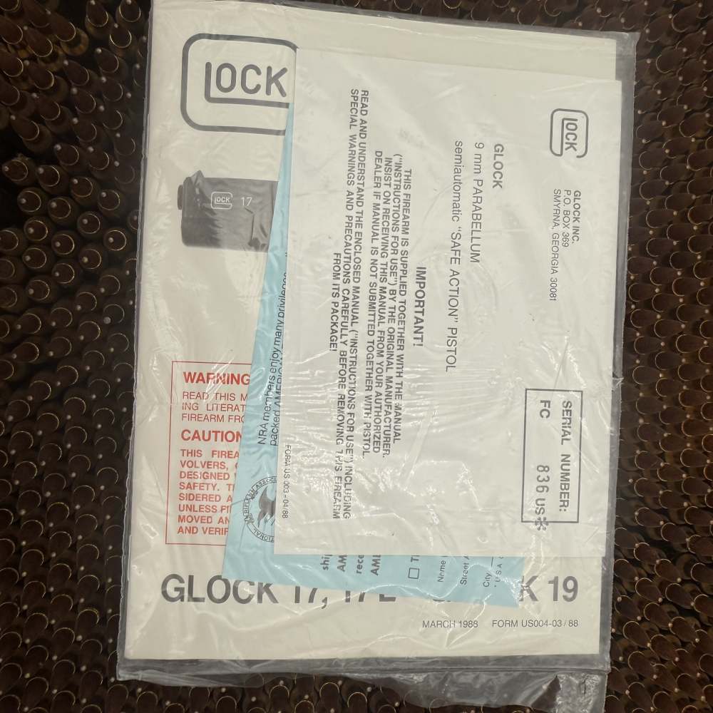Glock 19 FC Prefix Gen 2 Rare Austrian Proofed V2 '88 Manual Warranty Card-img-4