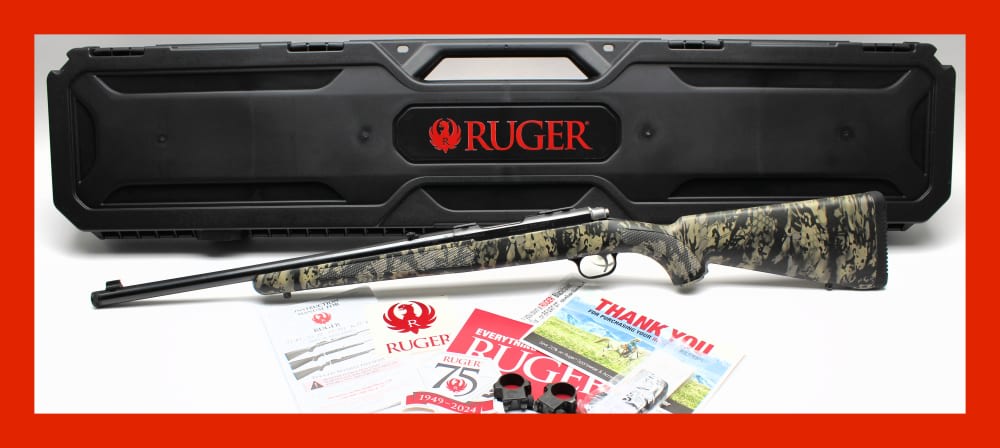 Ruger 77/357 Factory New 357 Magnum 18" Threaded Kryptek Obscura Hard Case!-img-0