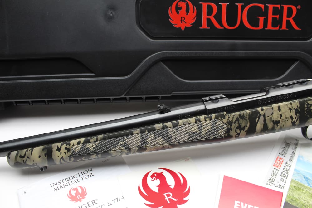 Ruger 77/357 Factory New 357 Magnum 18" Threaded Kryptek Obscura Hard Case!-img-3
