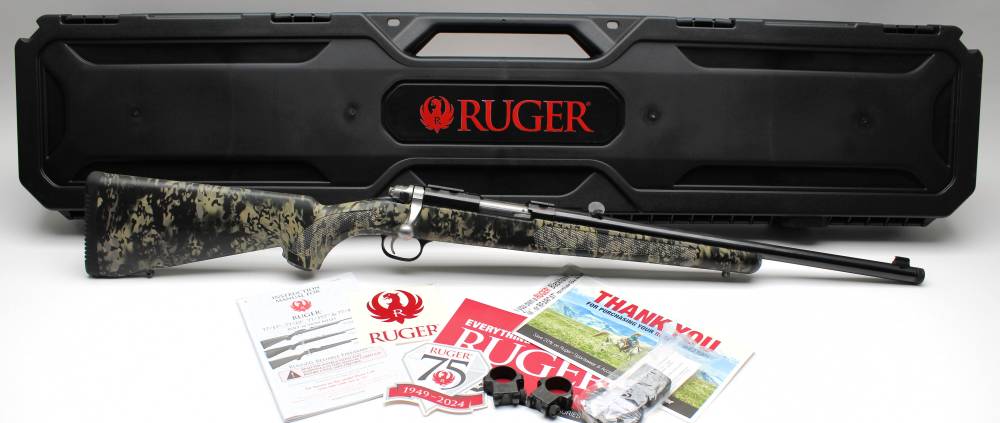 Ruger 77/357 Factory New 357 Magnum 18" Threaded Kryptek Obscura Hard Case!-img-5