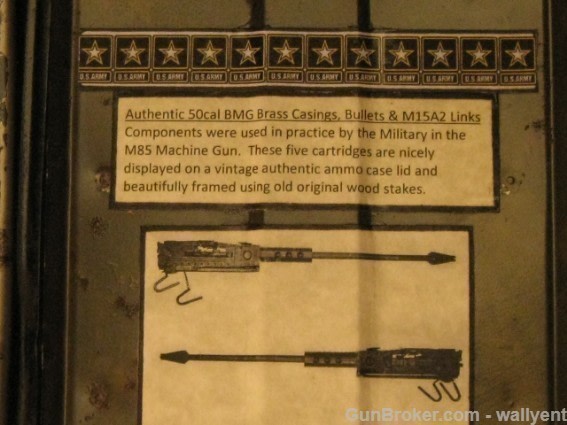 US Army 50cal BMG Display Ammo Lid Tent Stakes Old Made in U.S.A.-img-7